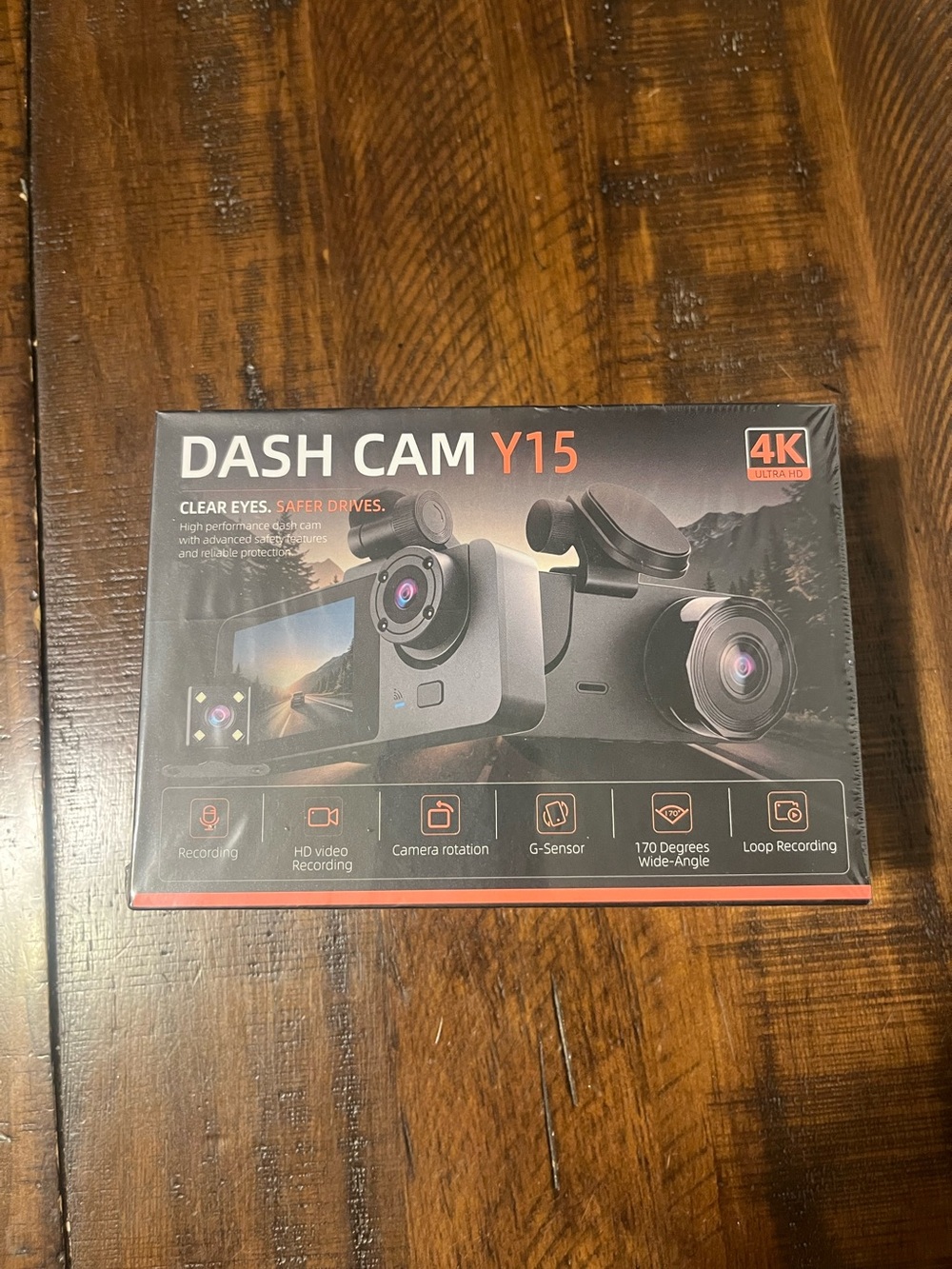 Y15 Dual Dash Cam - Black - Unbranded
